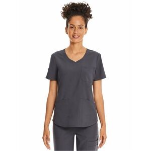 Scrubstar Women's Core Essentials Sweetheart V-Neck Scrub Top Size Medium Pewter